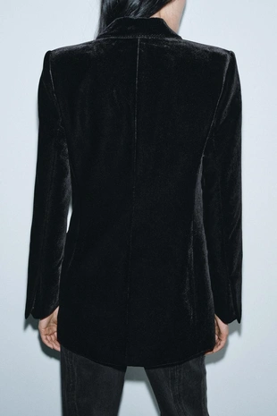 Black | 7179/248/800 - Zara Бархатный блейзер — ZW COLLECTION LIMITED EDITION