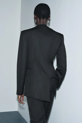 Black | 9735/062/800 - Zara Приталенный блейзер-смокинг — LIMITED EDITION, ZW COLLECTION