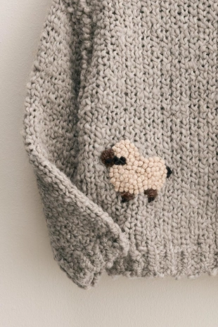 Stone | 1473/496/806 - Zara ZARA TIMELESS — вязаный свитер с вышивкой из шерсти