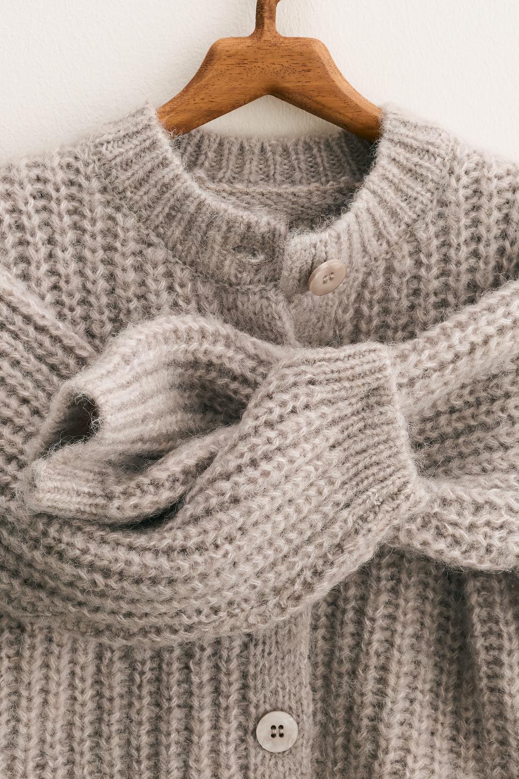 ZARA TIMELESS - КАРДИГАН КРУПНОЙ ВЯЗКИ С ШЕРСТЬЮ