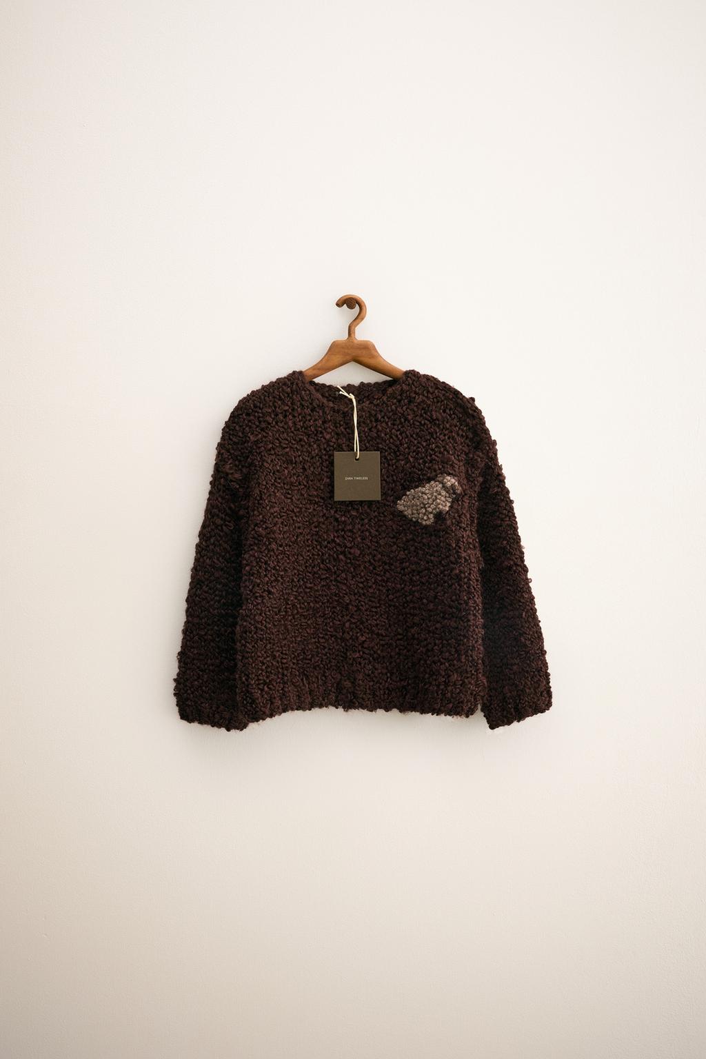 ZARA TIMELESS - ВЯЗАНЫЙ ДЖЕРСИ С ВЫШИВКОЙ ИЗ ШЕРСТИ