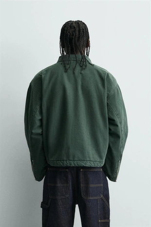 Укороченная джинсовая куртка- Заказать в России