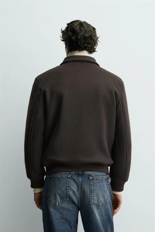 Куртка из смесовой шерсти с комбинированным воротником- Заказать в России