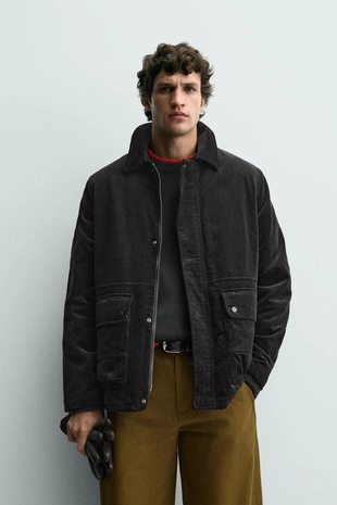 Вельветовая куртка с карманами- Заказать в России