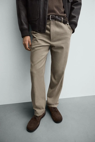 Брюки чинос с эффектом потертости- Заказать в России