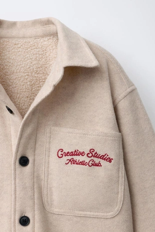 Фланелевая куртка-рубашка с искусственной овчиной- Заказать в России