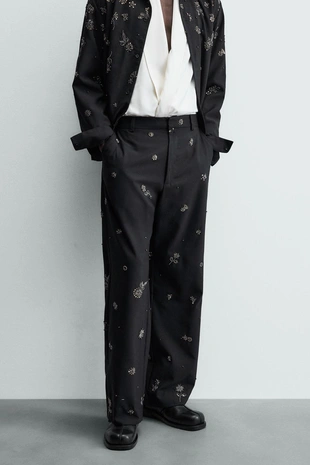 Брюки свободного кроя с пайетками LIMITED EDITION- Заказать в России