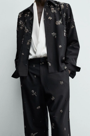 Брюки свободного кроя с пайетками LIMITED EDITION- Заказать в России