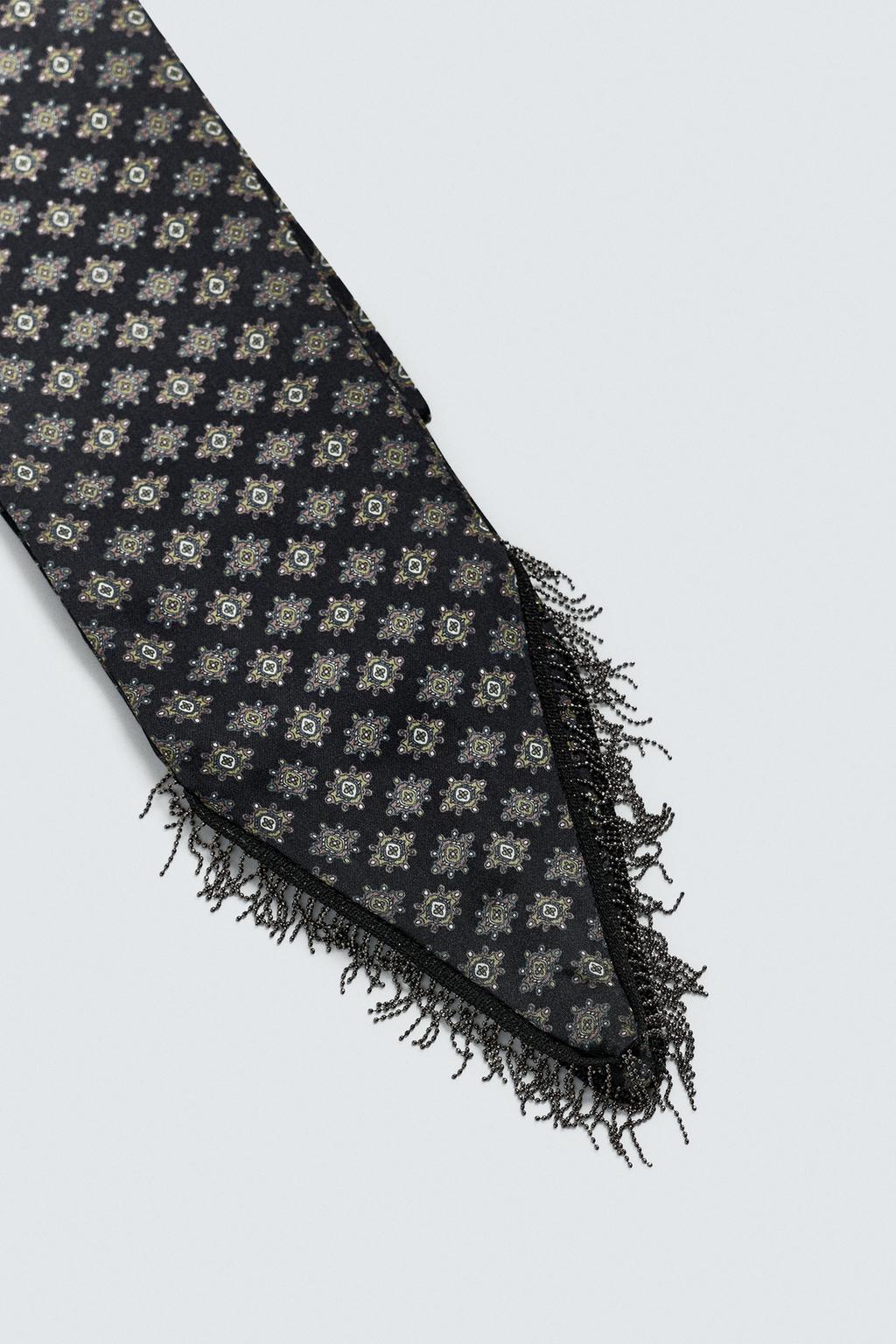 Шелковый платок с бисером limited edition