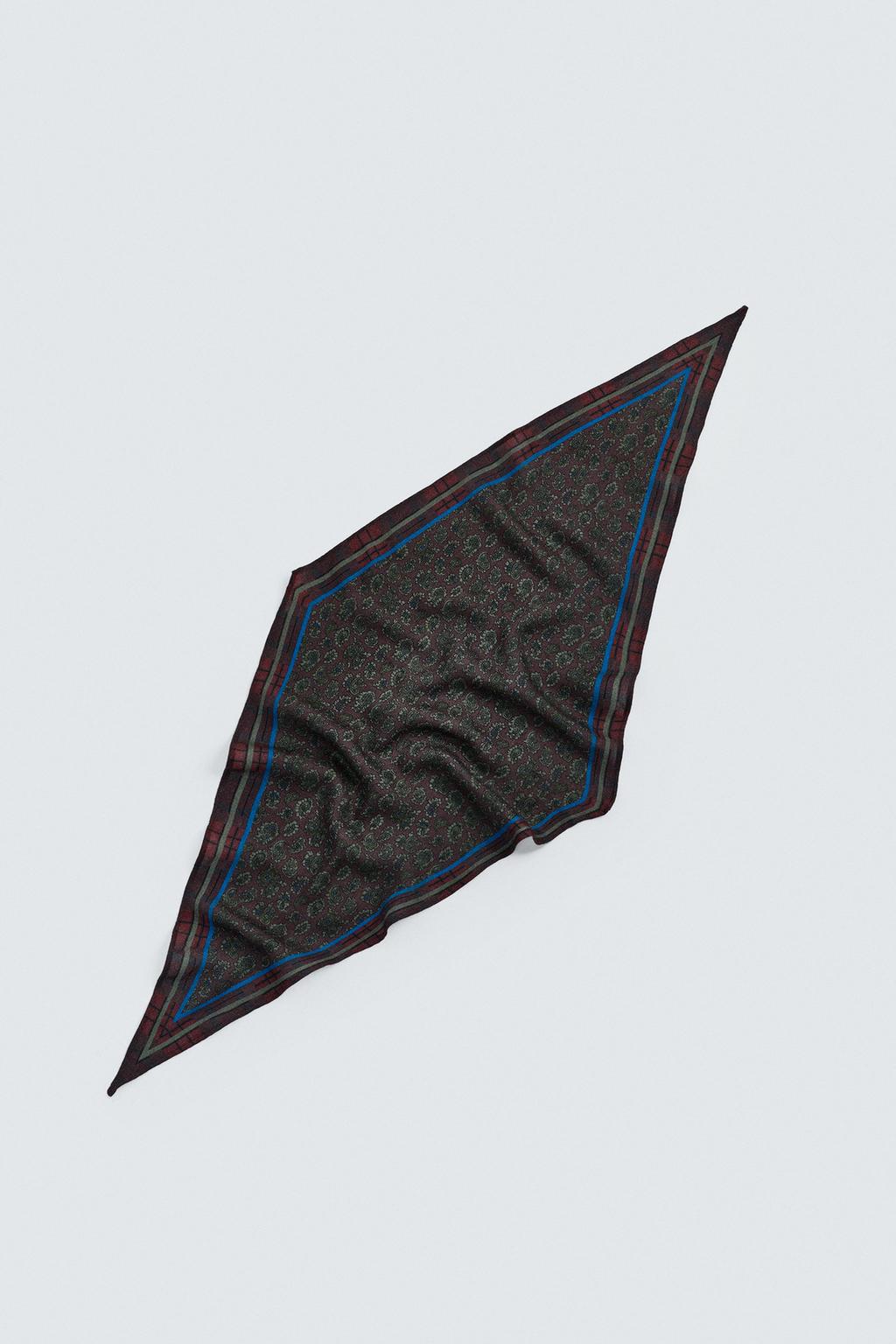 Шерстяной шелковый платок с орнаментом (limited edition)