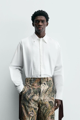 Рубашка LIMITED EDITION с деталями бантом на груди- Заказать в России