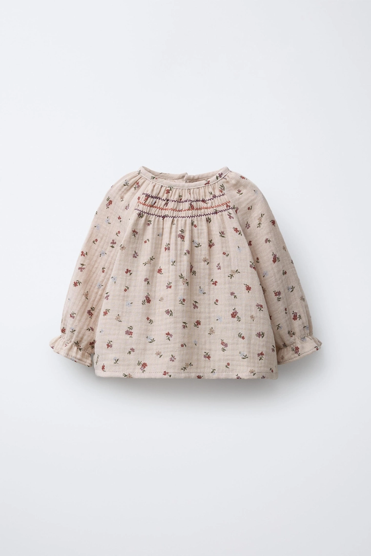 Рубашка из цветочной хлопковой газы