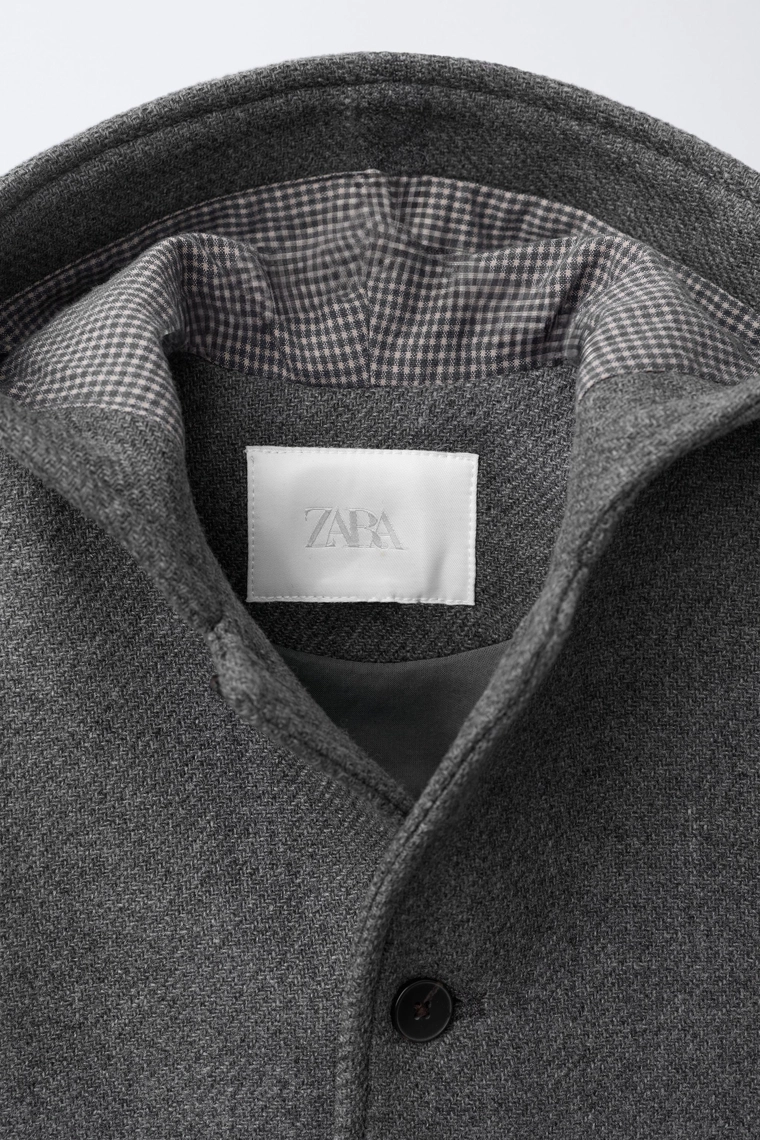 Пальто из шерсти с капюшоном manteco