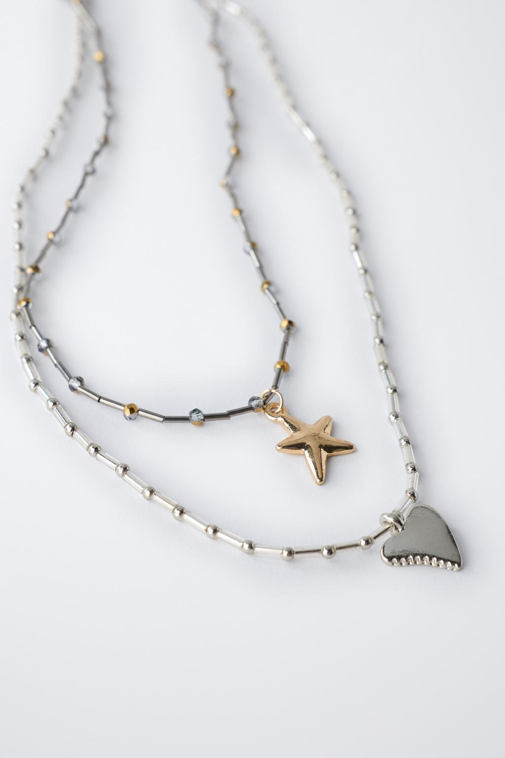 НАБОР ИЗ ДВУХ ОЖЕРЕЛИЙ «СЕРДЦЕ И ЗВЕЗДА»