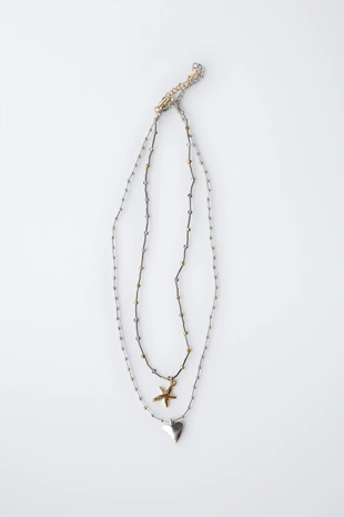 Набор из двух ожерелий «сердце и звезда»- Заказать в России