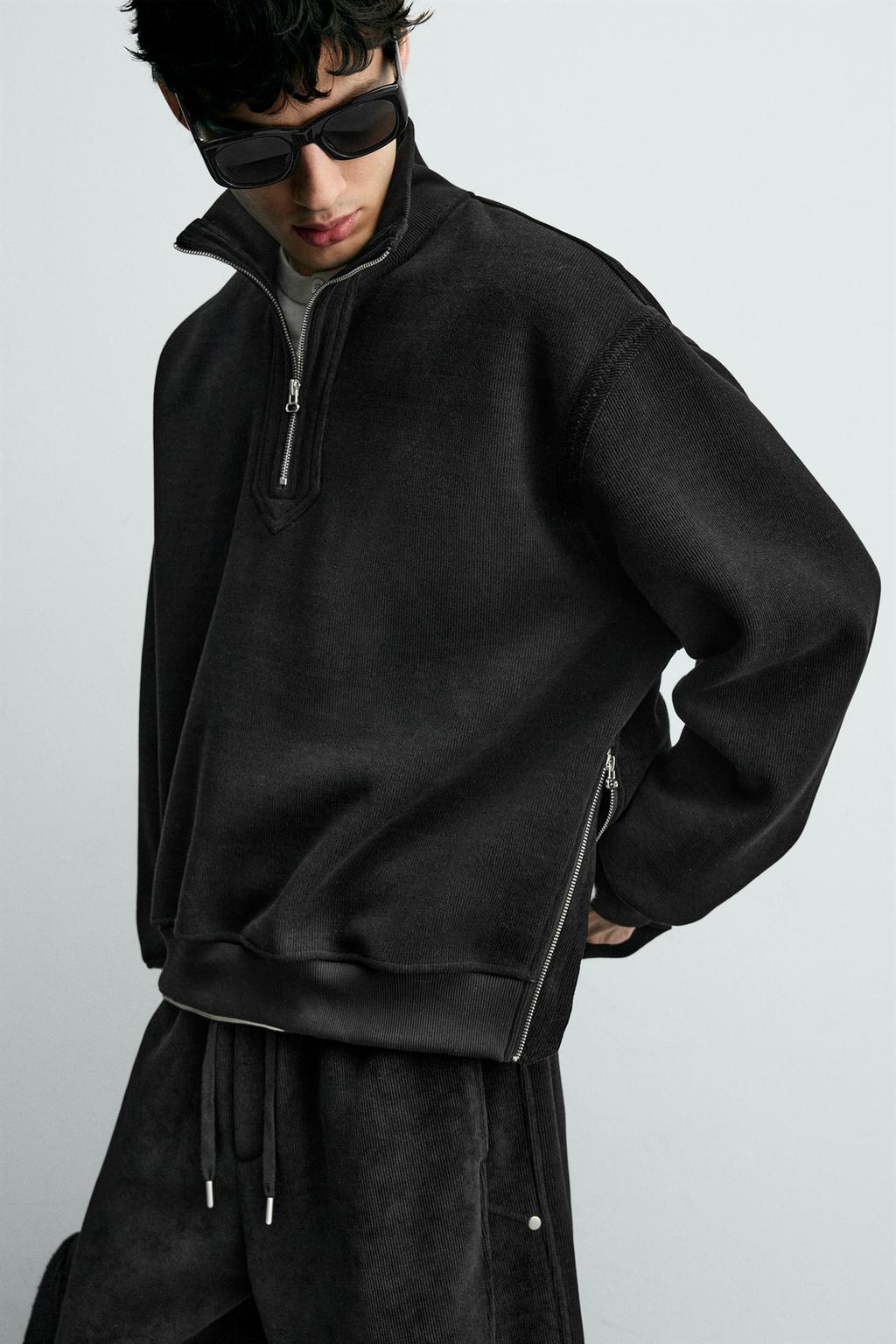 ТОЛСТОВКА ВЕЛЬВЕТОВАЯ С МОЛНИЕЙ И ВОРОТНИКОМ