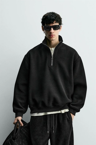 Толстовка вельветовая с молнией и воротником- Заказать в России