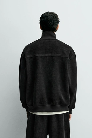 Толстовка вельветовая с молнией и воротником- Заказать в России