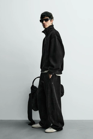 Толстовка вельветовая с молнией и воротником- Заказать в России