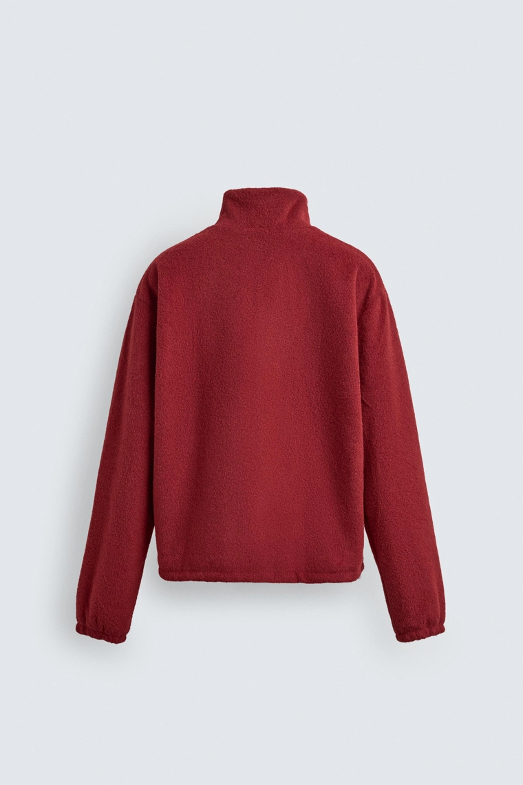 Свитшот с квартальной молнией из флиса