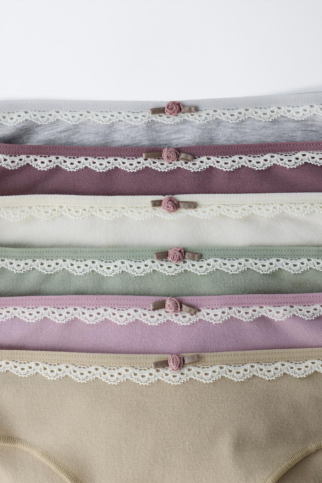 6-14 ЛЕТ/ НАБОР ИЗ ШЕСТИ ТРУСОВ С КРУЖЕВОМ