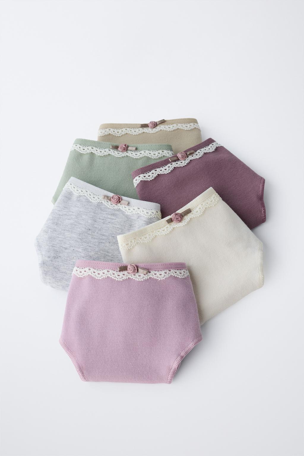 6-14 ЛЕТ/ НАБОР ИЗ ШЕСТИ ТРУСОВ С КРУЖЕВОМ
