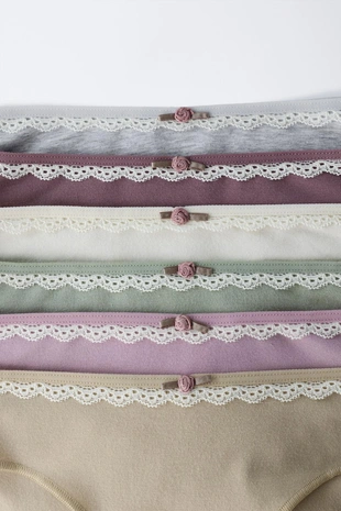 6-14 лет/ набор из шести трусов с кружевом- Заказать в России