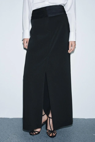 Black | 9922/236/800 - Zara Длинная юбка с поясом ZW COLLECTION LIMITED EDITION