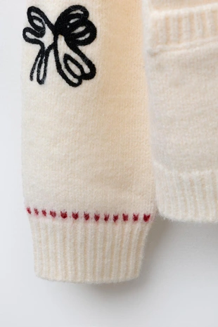 Вязаный кардиган с вышивкой- Заказать в России