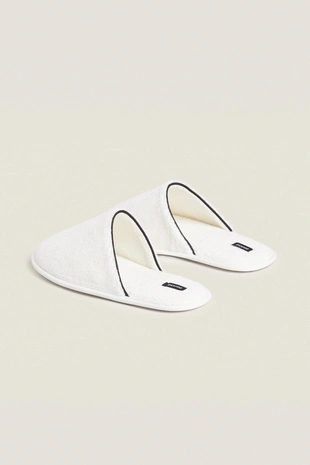 Тапочки из махрового хлопка с обрамлением- Заказать в России