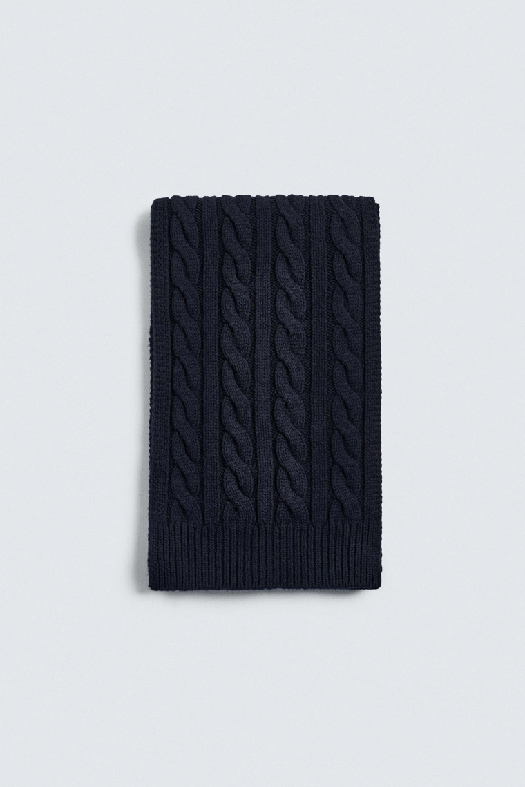 Шарф из шерсти с косынкой