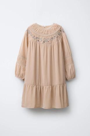 Бархатное платье с кружевом и пайетками- Заказать в России