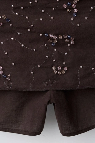 Юбка-шорты с бусинами- Заказать в России