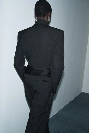 Black | 9805/797/800 - Zara Комбинезон со смокингом и поясом — ZW COLLECTION LIMITED EDITION