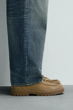 Кожаные туфли с прошитым носом- Заказать в России