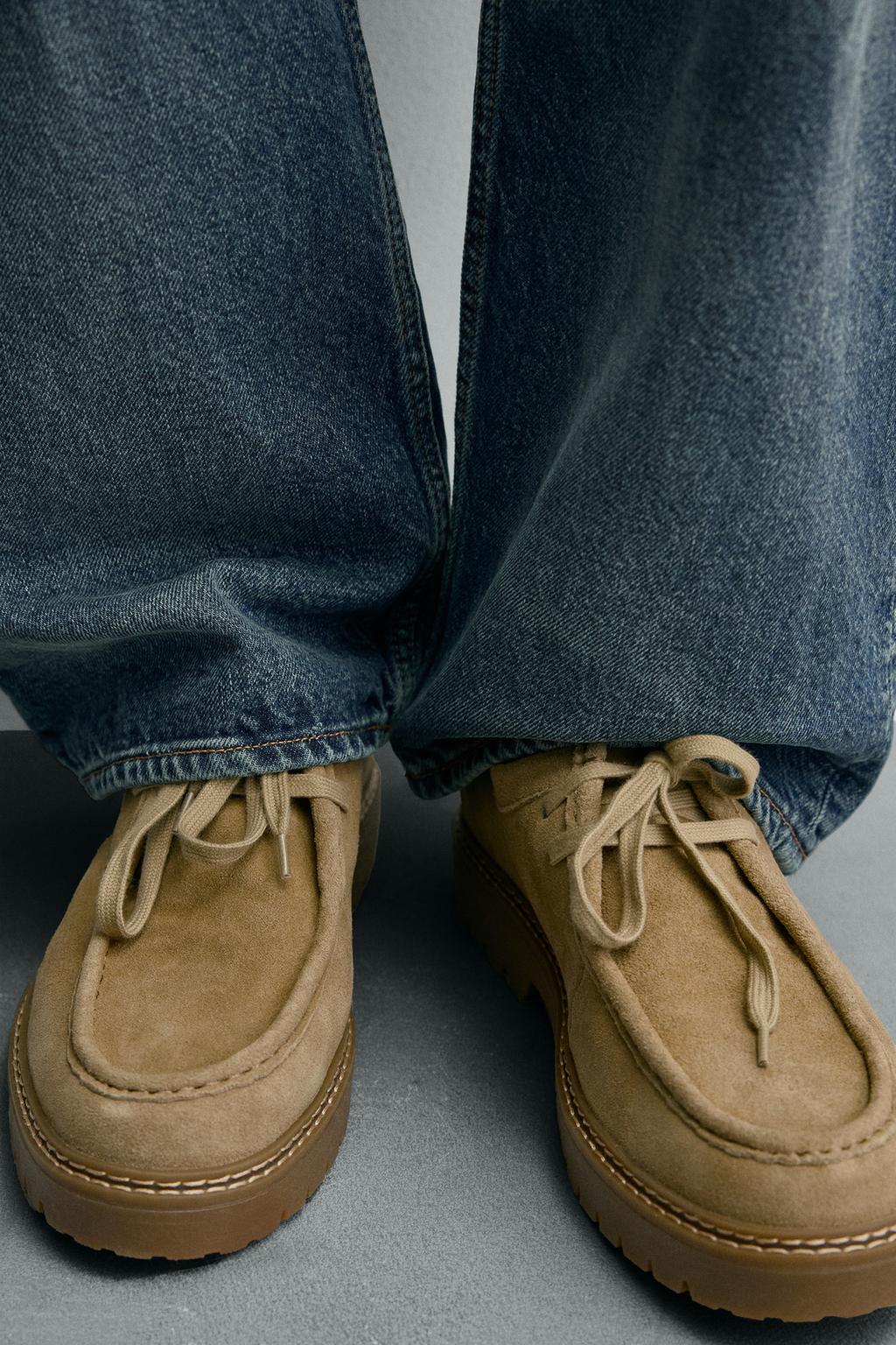 КОЖАНЫЕ ТУФЛИ С ПРОШИТЫМ НОСОМ