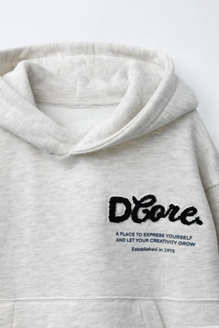 Худи из махровой ткани с надписью