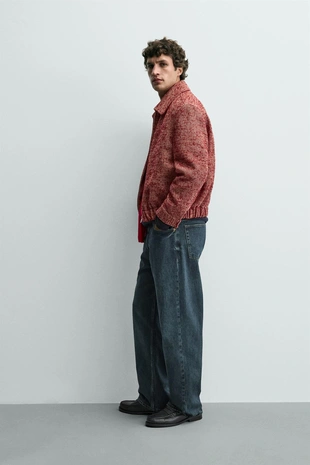 Куртка-рубашка из шерсти и рельефной ткани- Заказать в России