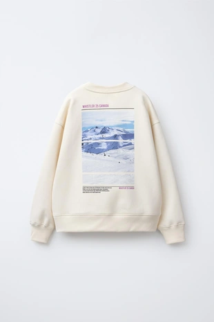 Толстовка с принтом SKI- Заказать в России