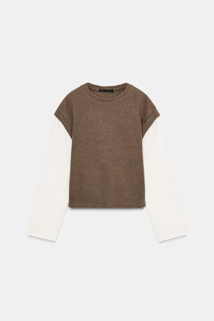 Футболка с контрастным жилетом- Заказать в России