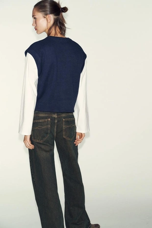 Футболка с комбинированным жилетом- Заказать в России