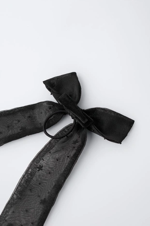 Ободок-заколка с атласным бантом и бисером- Заказать в России