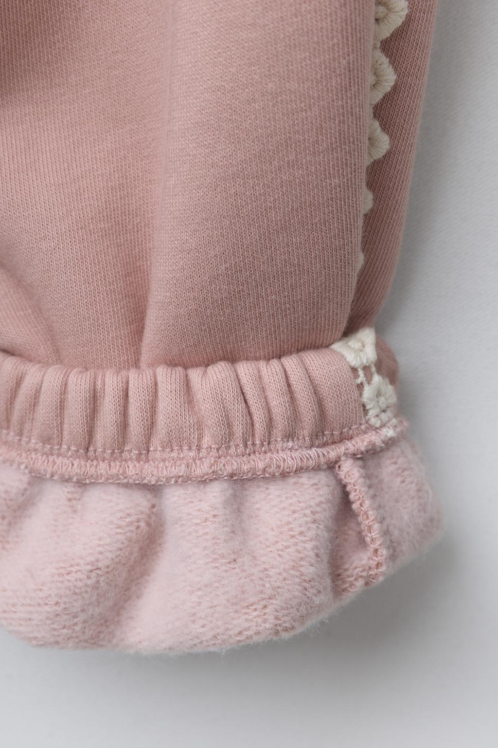 БРЮКИ-ДЖОГГЕРЫ С ЦВЕТОЧНЫМ КРУЖЕВОМ