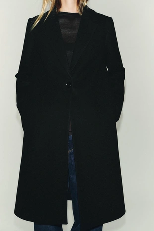 Black | 4344/690/800 - Zara Базовое мягкое пальто