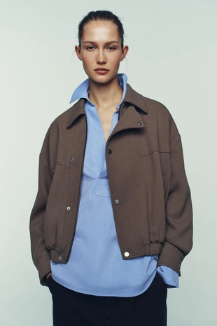 Бомбер с перекрестной застежкой- Заказать в России