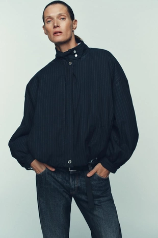 Купить Zara Бомбер в тонкую полоску
