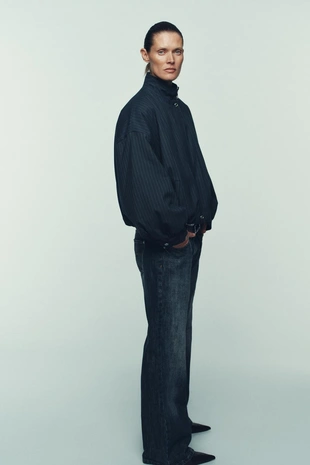 Navy / White | 9335/677/043 - Zara Бомбер в тонкую полоску