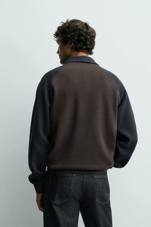 Поло в стиле колор-блок с рукавами реглан- Заказать в России