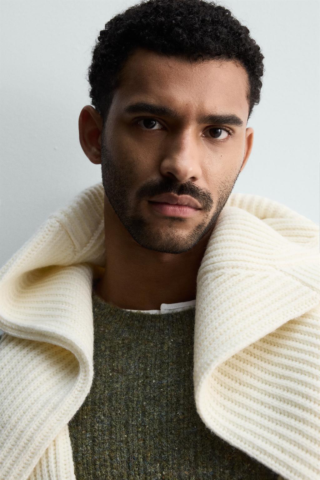 СВИТЕР В РУБЧИК С ПУГОВИЦАМИ