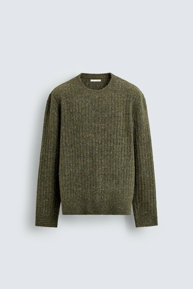 Джемпер с пуговицами и ребристыми манжетами